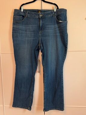 Lee Mid Blue Straight Leg Denim Jeans